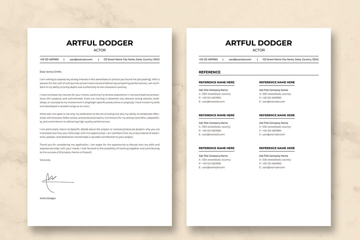 Actor Resume Template, a Resume Template by ResumeInventor (Photo 4 of 9)