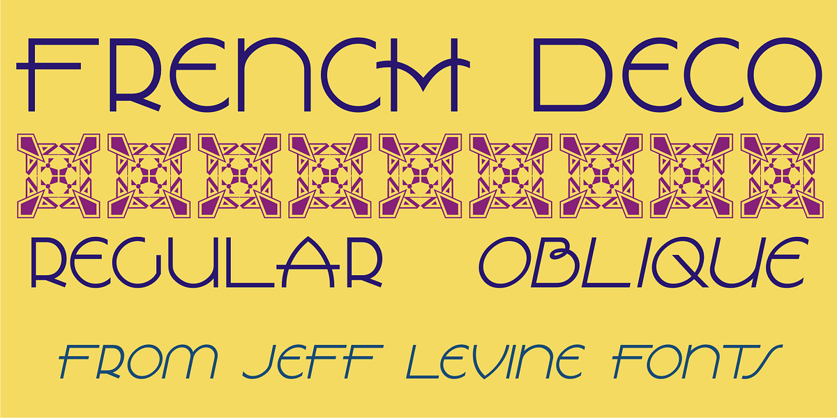 French Deco JNL, a Font by Jeff Levine Fonts