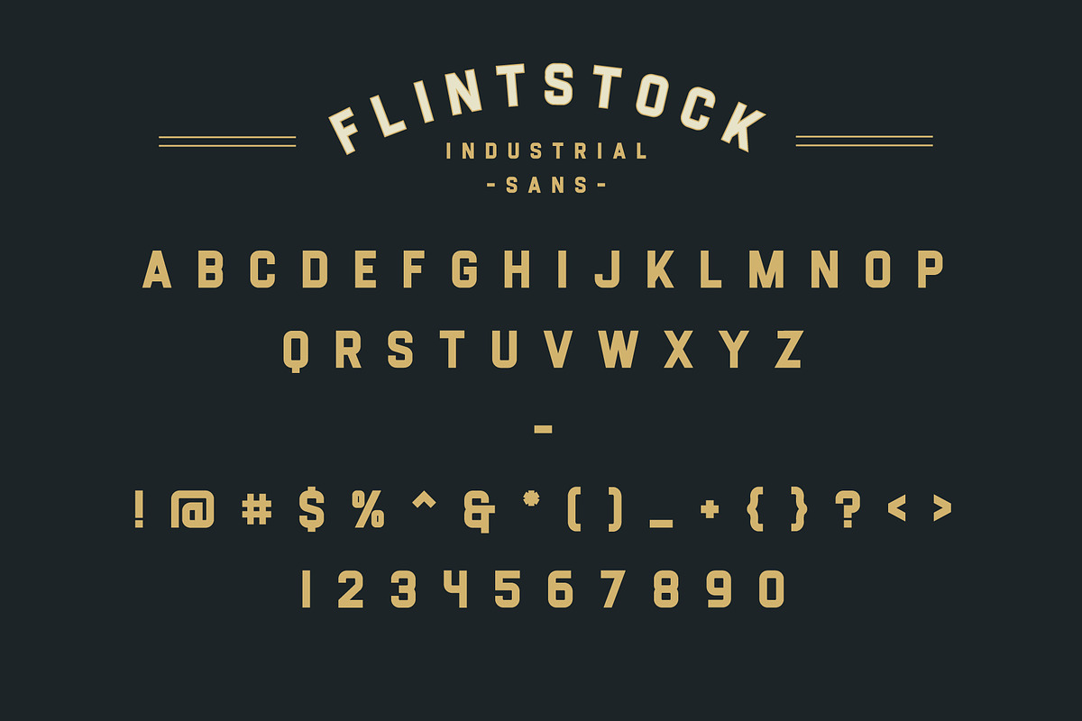 Flintstock - Industrial Display Font preview 3