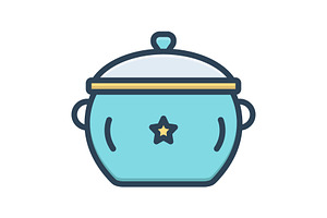 Pot Utensil Color Icon