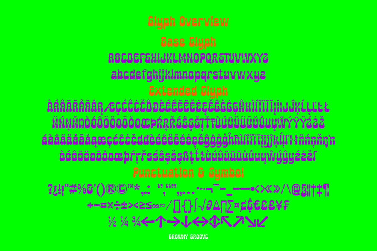 BrownyGroove - a retro psychedelic, a Sans Serif Font by Brainware Graphic (Photo 4 of 10)