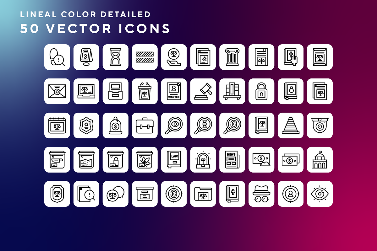 Law and justice icons, an Outline Icon by Wencory (Photo 1 of 2)