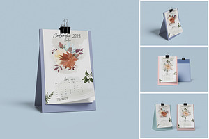 Vertical Desk Calendar Mockup