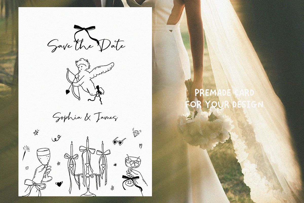 Whimsical wedding hand drawn clipart, a Decorative Illustration by Madiwaso (Photo 4 of 16)