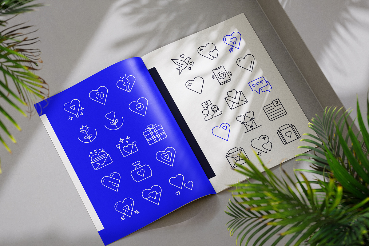 Heart and Love Icons, an Outline Icon by cidcud_graphic (Photo 2 of 5)