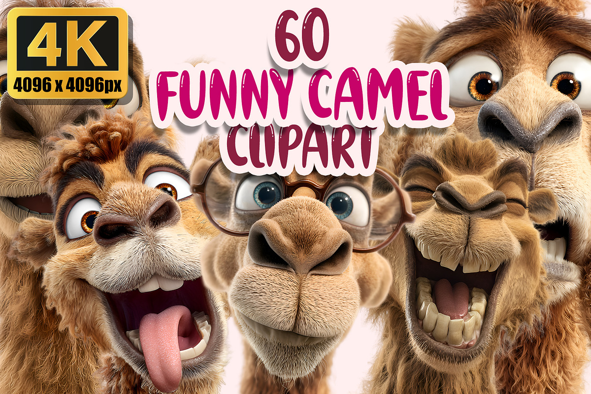 Funny Camel Clipart PNG Bundle, a Graphic by M9 Design (Photo 1 of 10)
