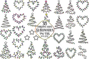 Christmas lights Sublimation Bundle, a Graphic by CraftArtStudio