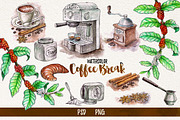Watercolor Break Time Coffee, a Food Illustration by Graphobia (Thumbnail 2 of 12)