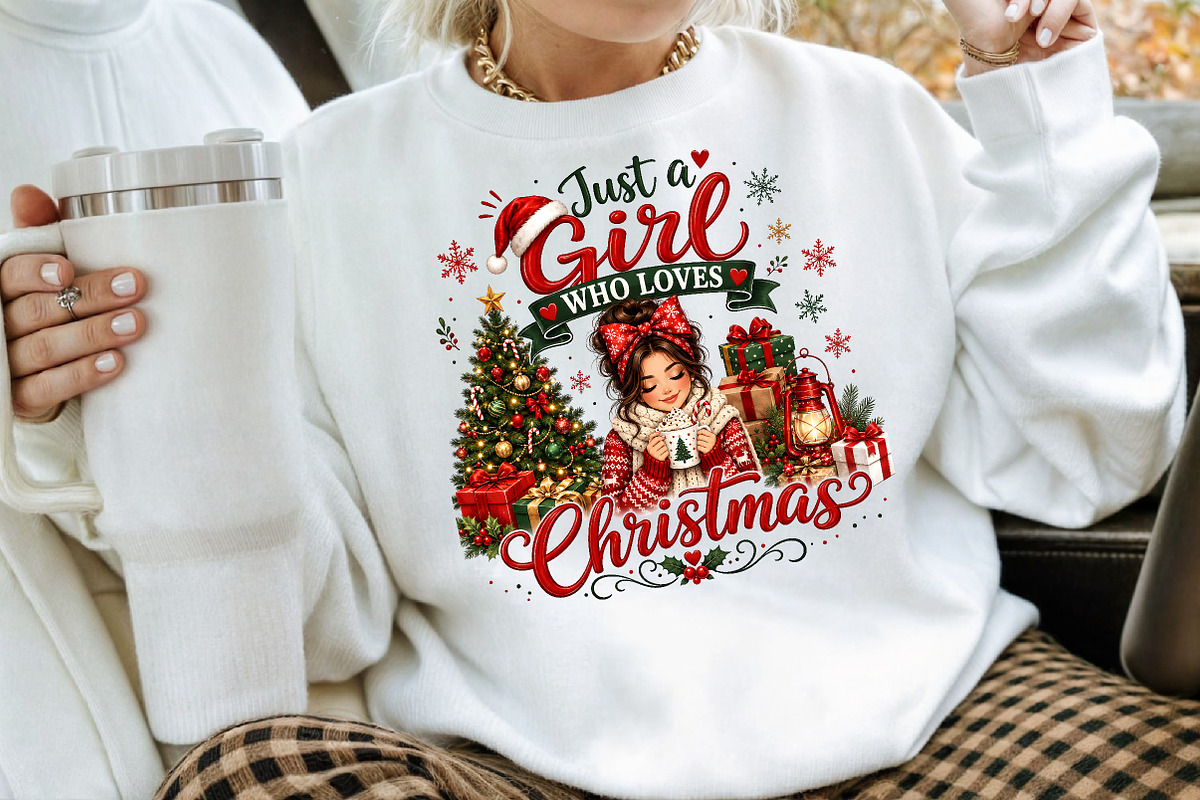 Just A Girl Who Loves Christmas PNG, a Seasonal Illustration by Creative Art (Photo 3 of 3)