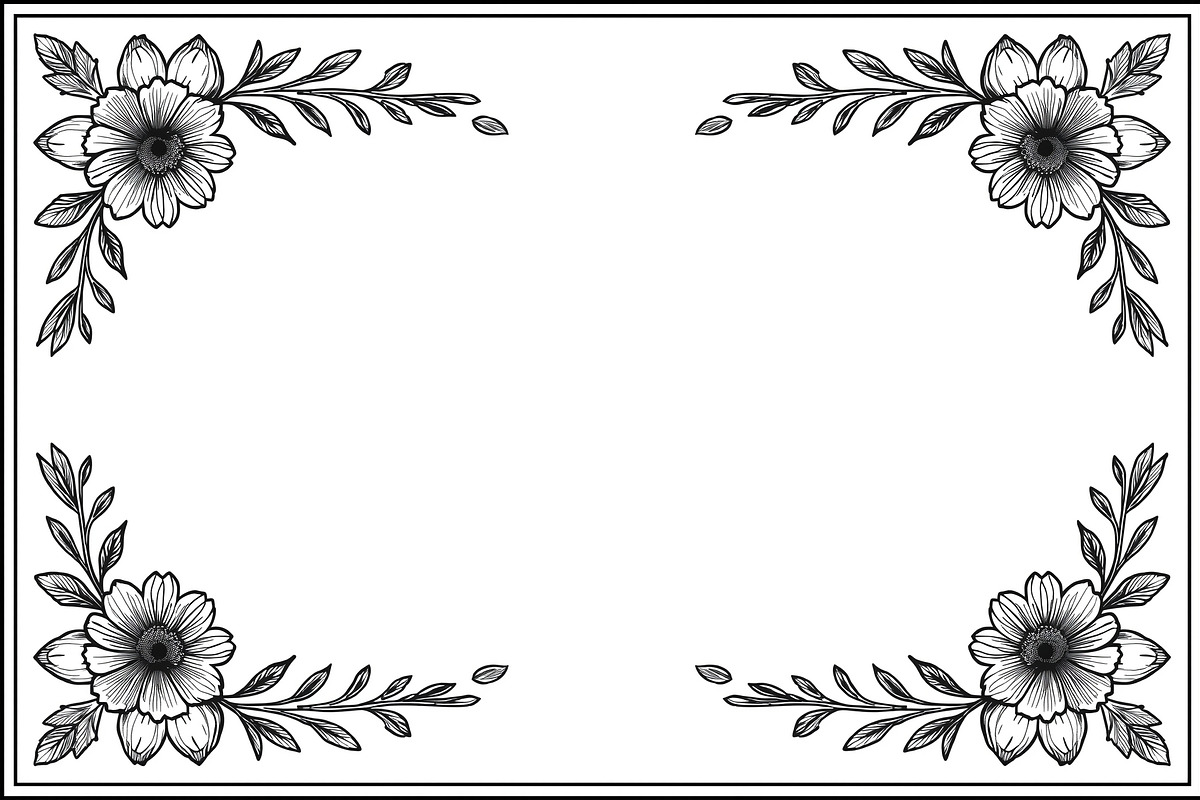 Elegant Floral Border Vector Set, an Illustration by Gfx_Store (Photo 2 of 9)