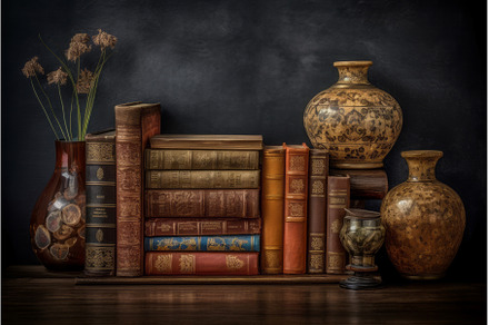Antique bookshelf background, a School & Education Photo by Ylivdesign