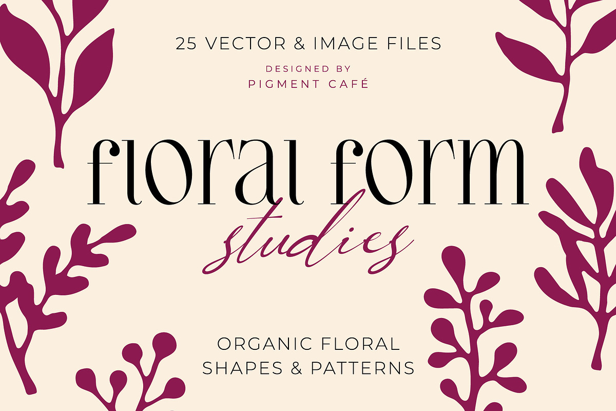 Floral Form Studies Shapes & Pattern, a Decorative Illustration by Pigment Café (Photo 1 of 5)