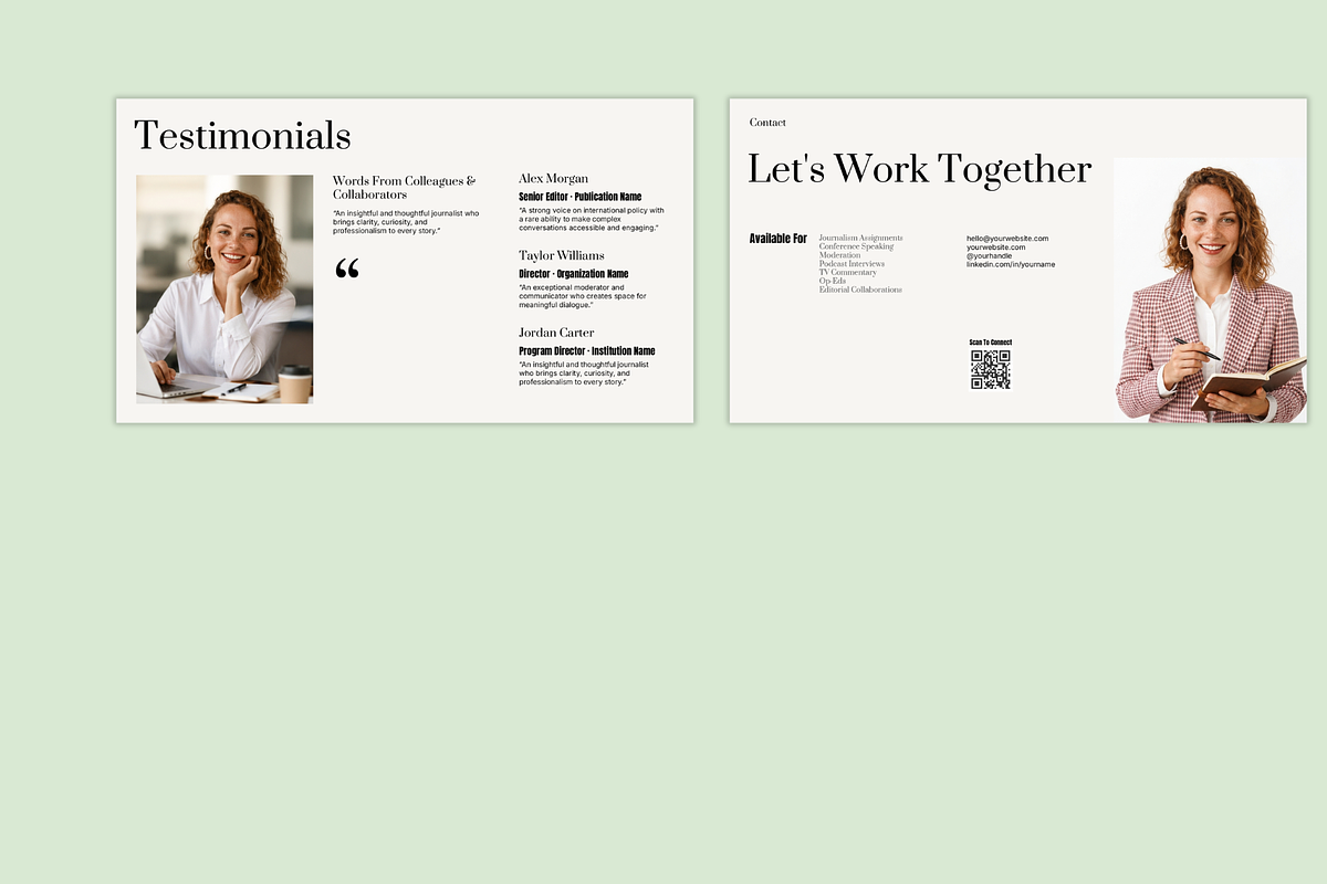 Journalist Media Kit Presentation., a Presentation Template by Velora Studio (Photo 6 of 6)