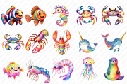 Ocean Clipart Bundle, an Illustration by Watercolor design (Thumbnail 2 of 12)
