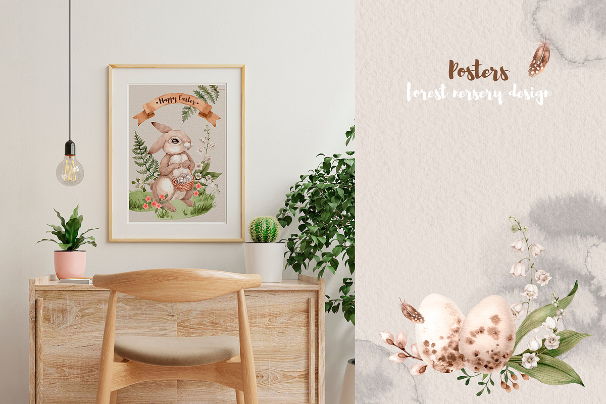 Easter Bunnies. Watercolor forest, an Animal Illustration by Alamella (Photo 4 of 12)