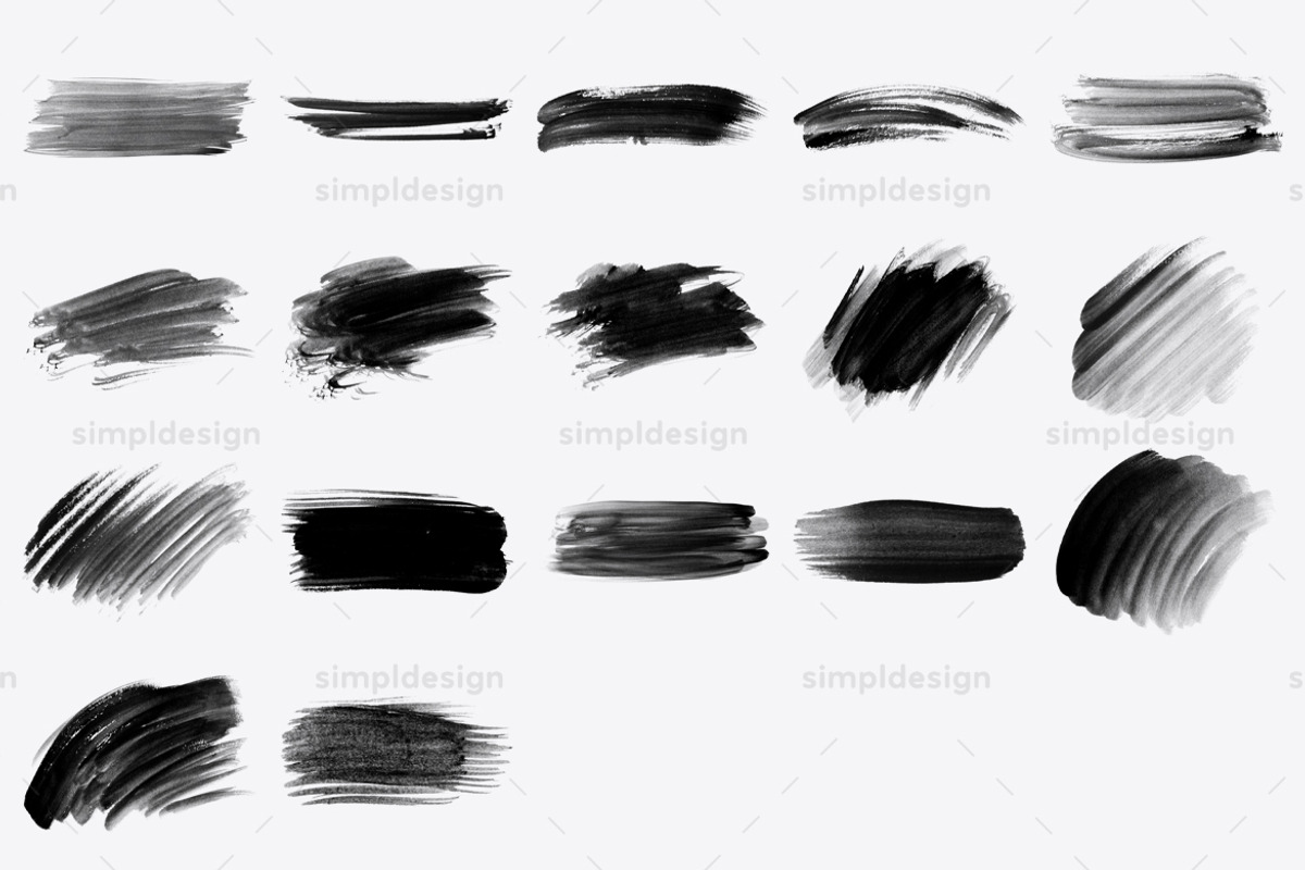 37 Brush Strokes Photoshop Brushes, a Brush Add-On by SimplDesign (Photo 3 of 3)