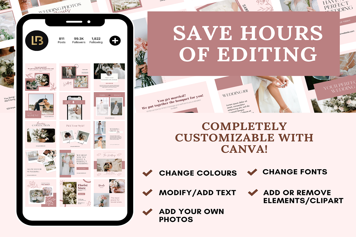 Wedding/Florist Instagram Templates, a Social Media Template by LushBury (Photo 7 of 9)
