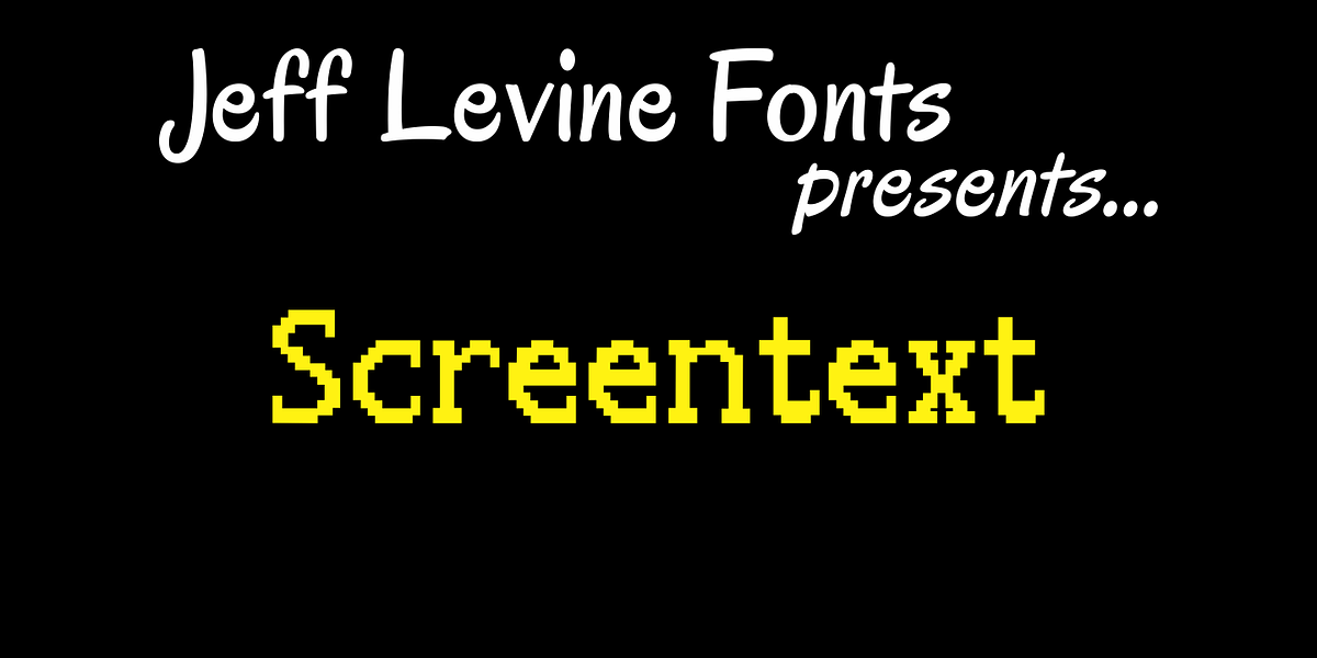 Screentext JNL, a Serif Font by Jeff Levine Fonts