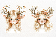 Watercolor Woodland Fairy PNG Deer, a Person Illustration by SugarCloudStudioArt (Thumbnail 3 of 3)