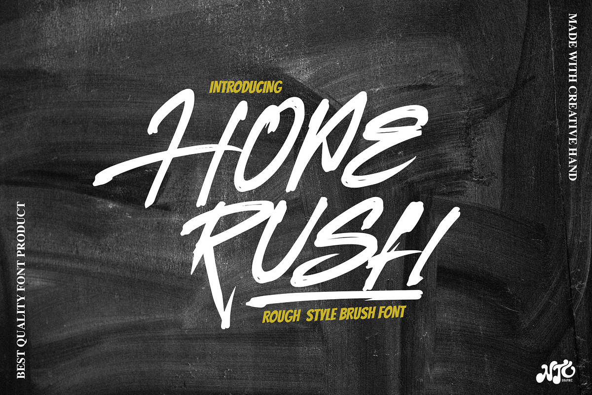 HOPERUSH - Brush Font, a Script Font by NTC Graphic (Photo 1 of 9)