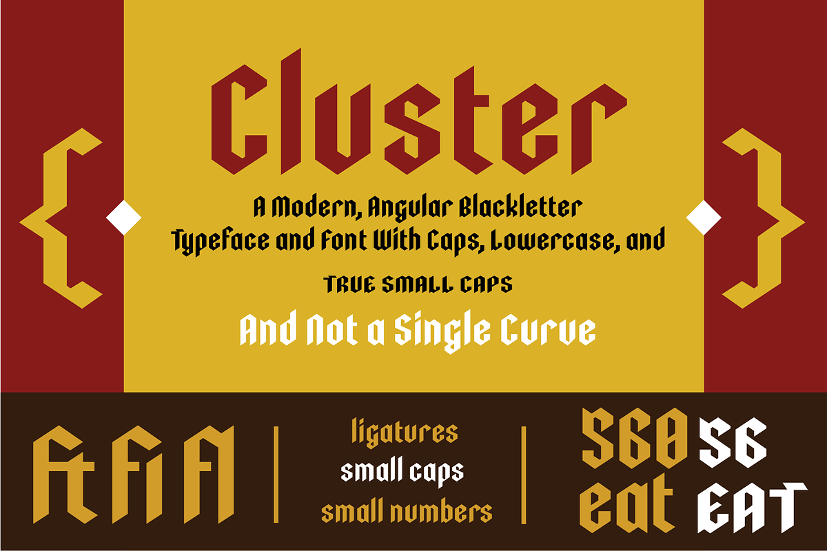 Cluster, a Blackletter Font by Weathersbee Type
