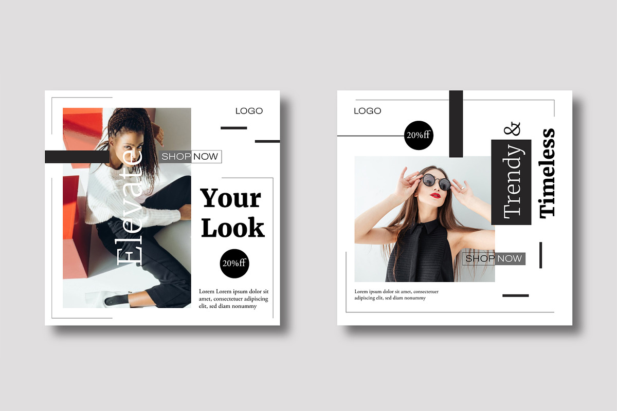 Modern Fashion Social Media Set preview 4