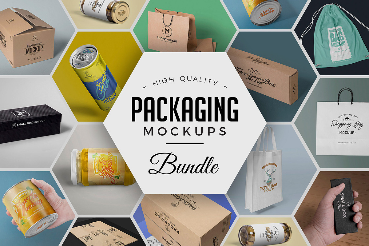 79 Amazing Packaging Mockups Bundle, a Packaging Mockup by ZippyPixels (Photo 1 of 11)