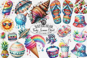 Funky Summer Sublimation Clipart, an Illustration by Designking
