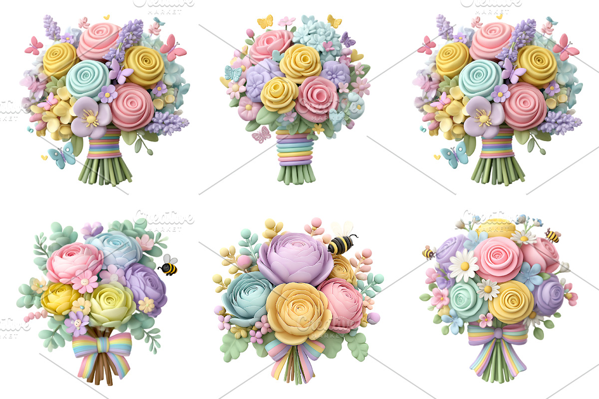 Whimsical Flowers Clipart Bundle, an Illustration by GatewayDesign (Photo 2 of 5)