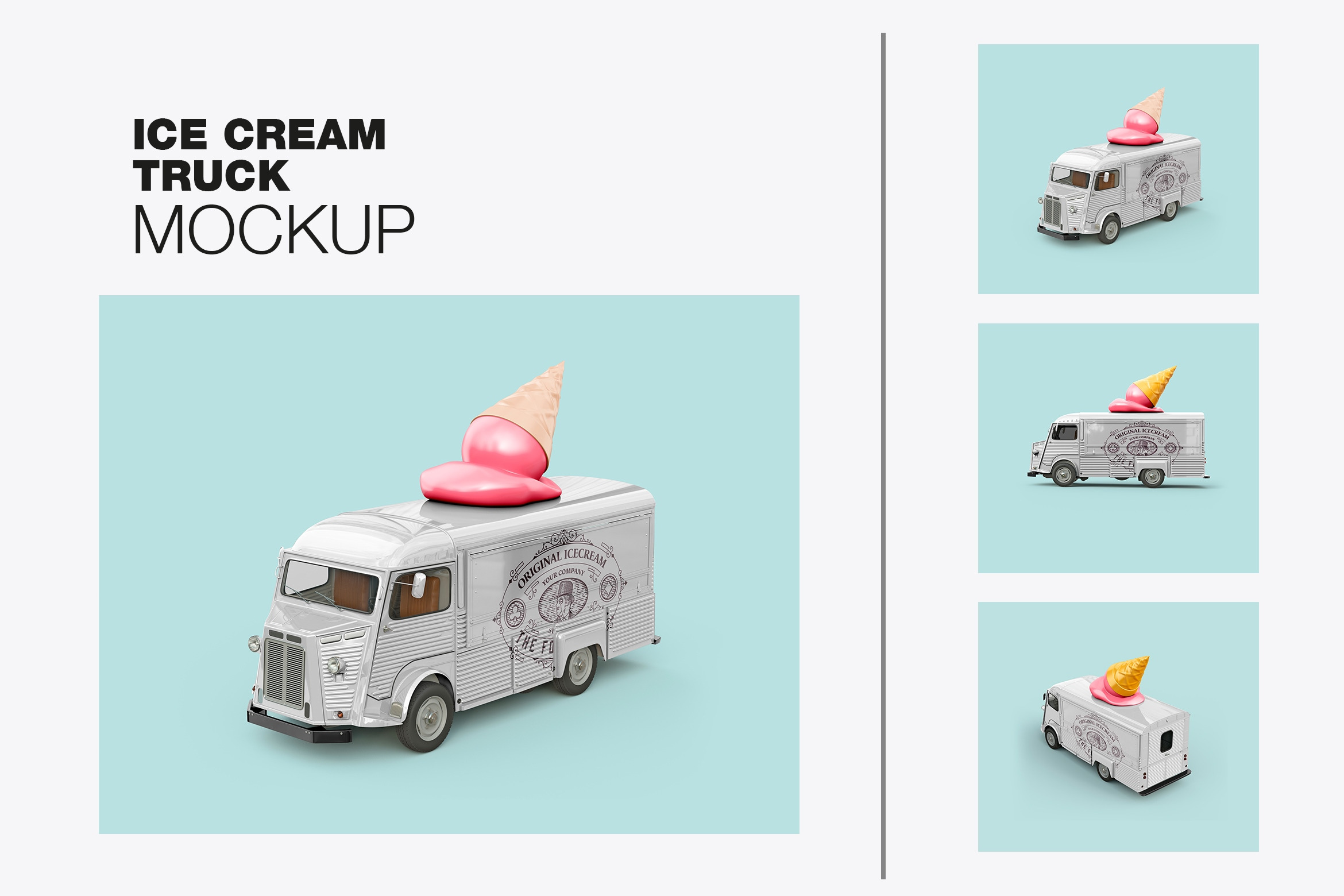 Ice Cream Truck Mockup, a Product Mockup by OneVectorStock