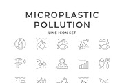 Set icons of microplastic pollution, an Outline Icon by motorama (Thumbnail 1 of 2)