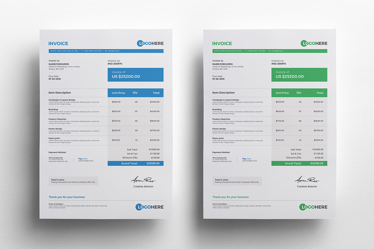 Invoice, a Stationery Template by Rongmistiry (Photo 6 of 8)