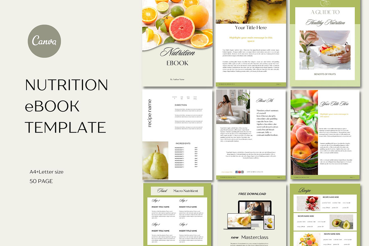 Nutrition Coach eBook Template, a Magazine Template by Deepa Template Studio (Photo 1 of 13)