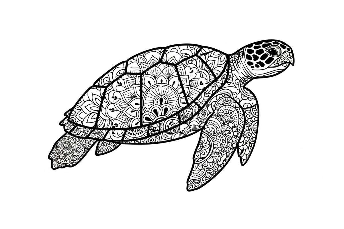 Mandala Sea Turtle SVG Bundle, an Illustration by yasushie (Photo 23 of 31)