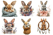 Hand-painted Bunny Nursery Clipart, an Illustration by SinaCreation (Thumbnail 2 of 4)