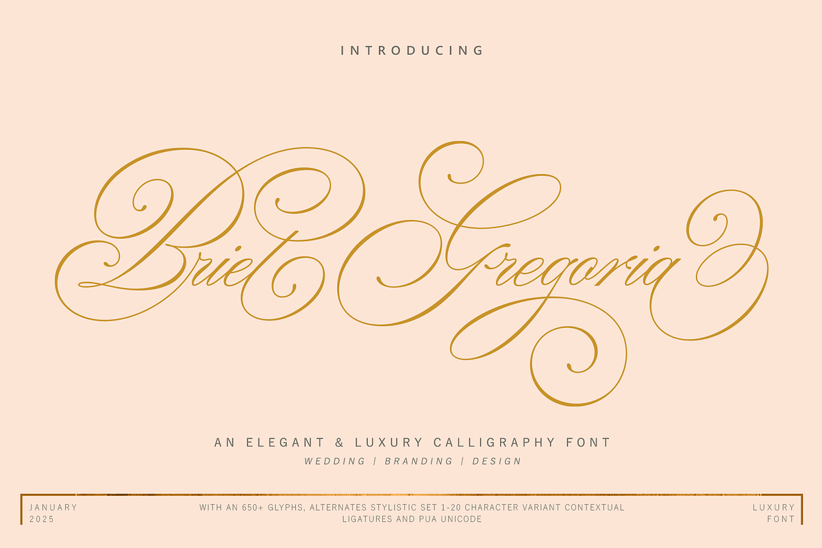 Briel Gregoria, a Script Font by JamalCreativeStudio (Photo 12 of 12)
