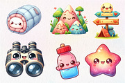 Kawaii Camping Clipart, an Illustration by Dream Creation (Thumbnail 6 of 7)