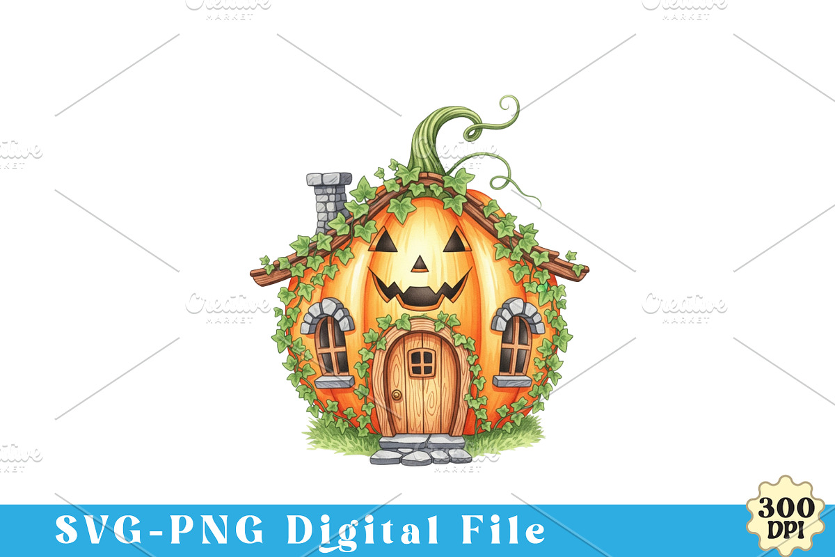 Magical Fall PNG, Halloween PNG, an Illustration by Watercolor design (Photo 1 of 3)