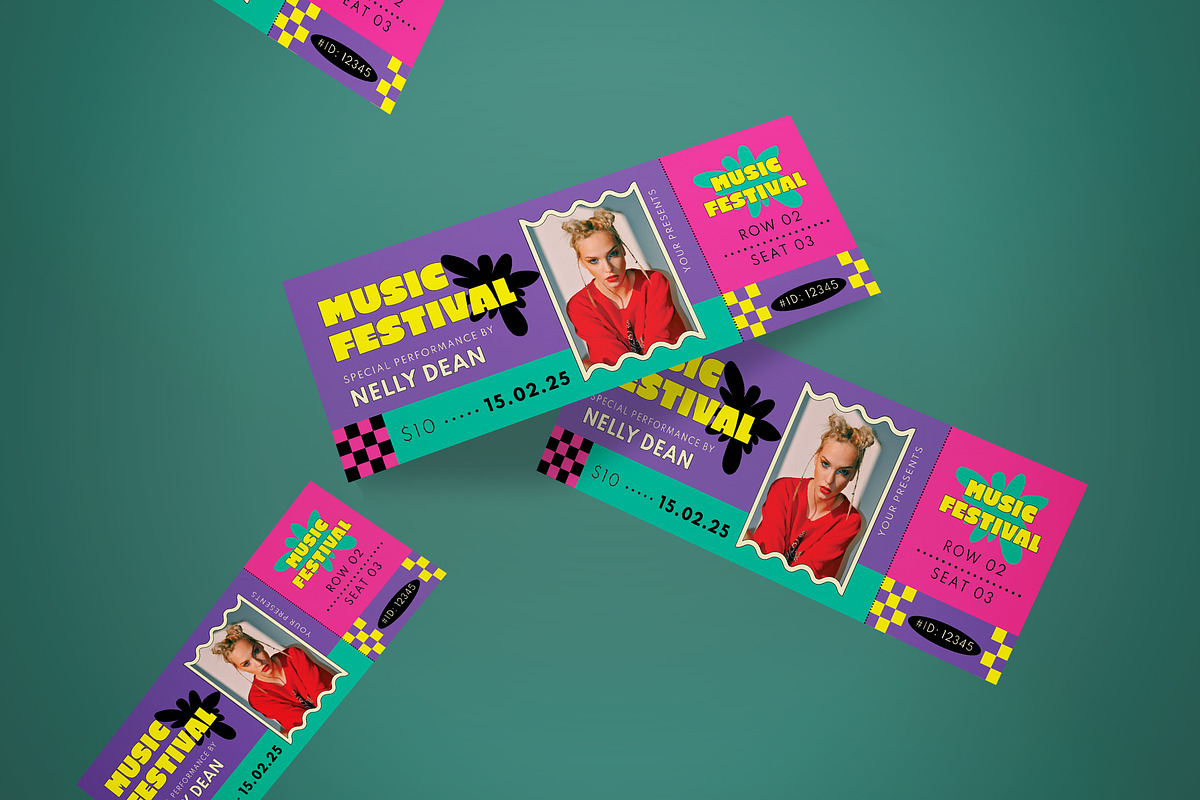 Ticket Music Fest, a Card Template by graphicook (Photo 2 of 3)