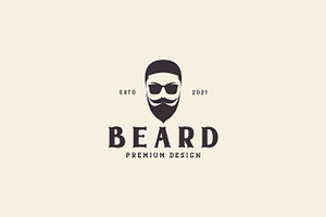 Man With Long Beard Head Logo