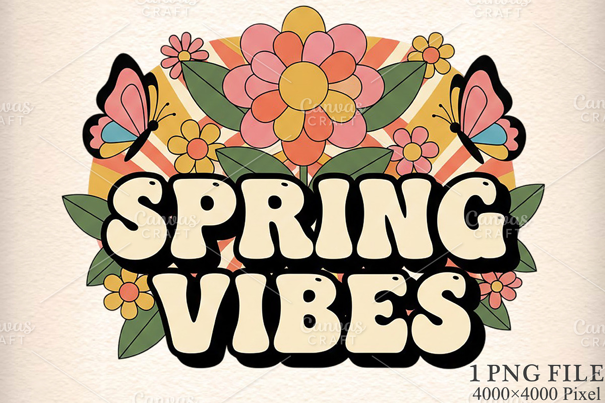 Spring Vibes PNG, an Illustration by Canvas Craft (Photo 1 of 6)