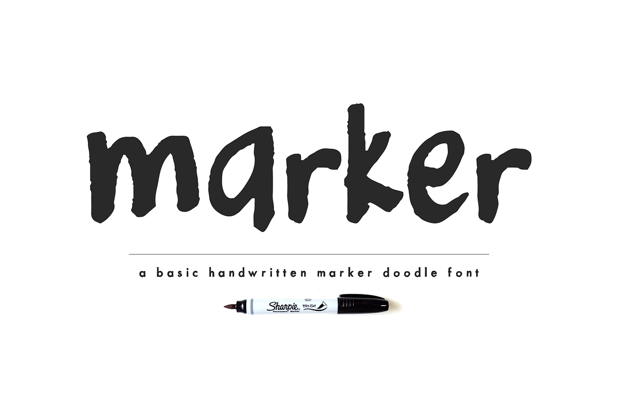 Marker — A Handwritten Doodle Font preview 4