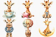 Watercolor Baby Giraffe Clipart, an Illustration by Canvas Craft (Thumbnail 4 of 8)