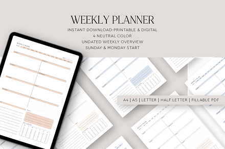 Printable & Digital Weekly Planner
