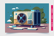 Cartoon Air Conditioner Illustration, an Illustration by Tanuart (Thumbnail 2 of 3)