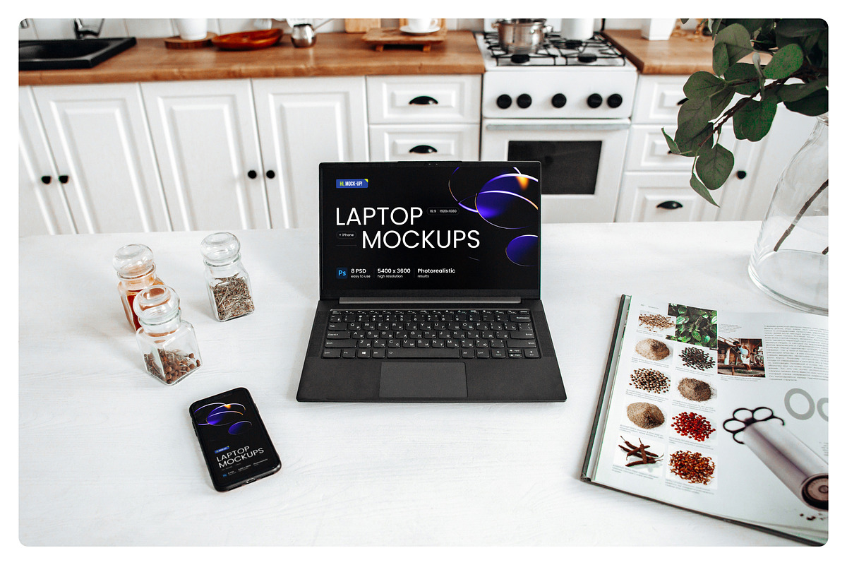 Device PSD Mockups | LAPTOP + IPHONE, a Mac Mockup by Hi, Mock-Up! (Photo 5 of 9)