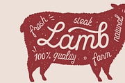 Sheep, lamb, lettering. Silhouette, a Food Illustration by Foxys Graphic (Thumbnail 3 of 3)