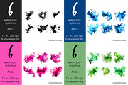 Splashes watercolor clipart bundle, an Object Graphic by MariiaVD (Thumbnail 4 of 4)