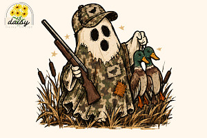 Funny Halloween Hunter Png, an Object Graphic by Daisy Design