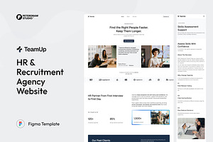 HR & Recruitment Agency Website UI, an UI Kit Template by peterdraw